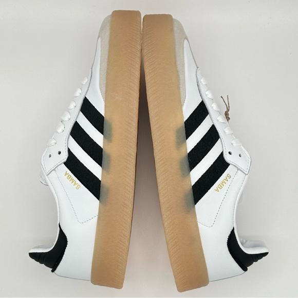 Women’s Adidas originals SAMBAE Sneakers White/Black/Gum IG5744 leather Size 10 - Picture 8 of 12